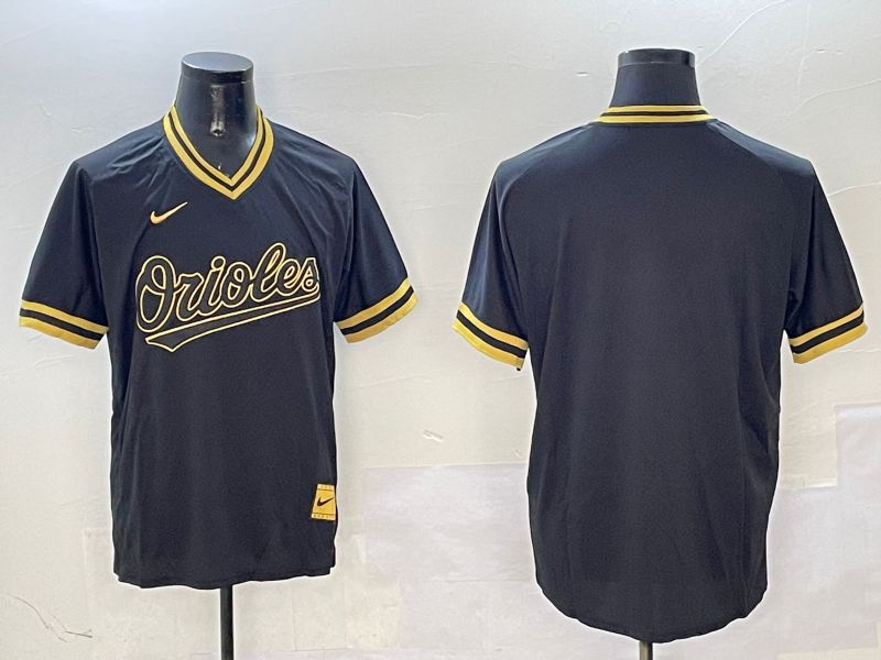 Men Baltimore Orioles Blank Black Gold Game 2025 Nike MLB Jersey style 1->baltimore orioles->MLB Jersey